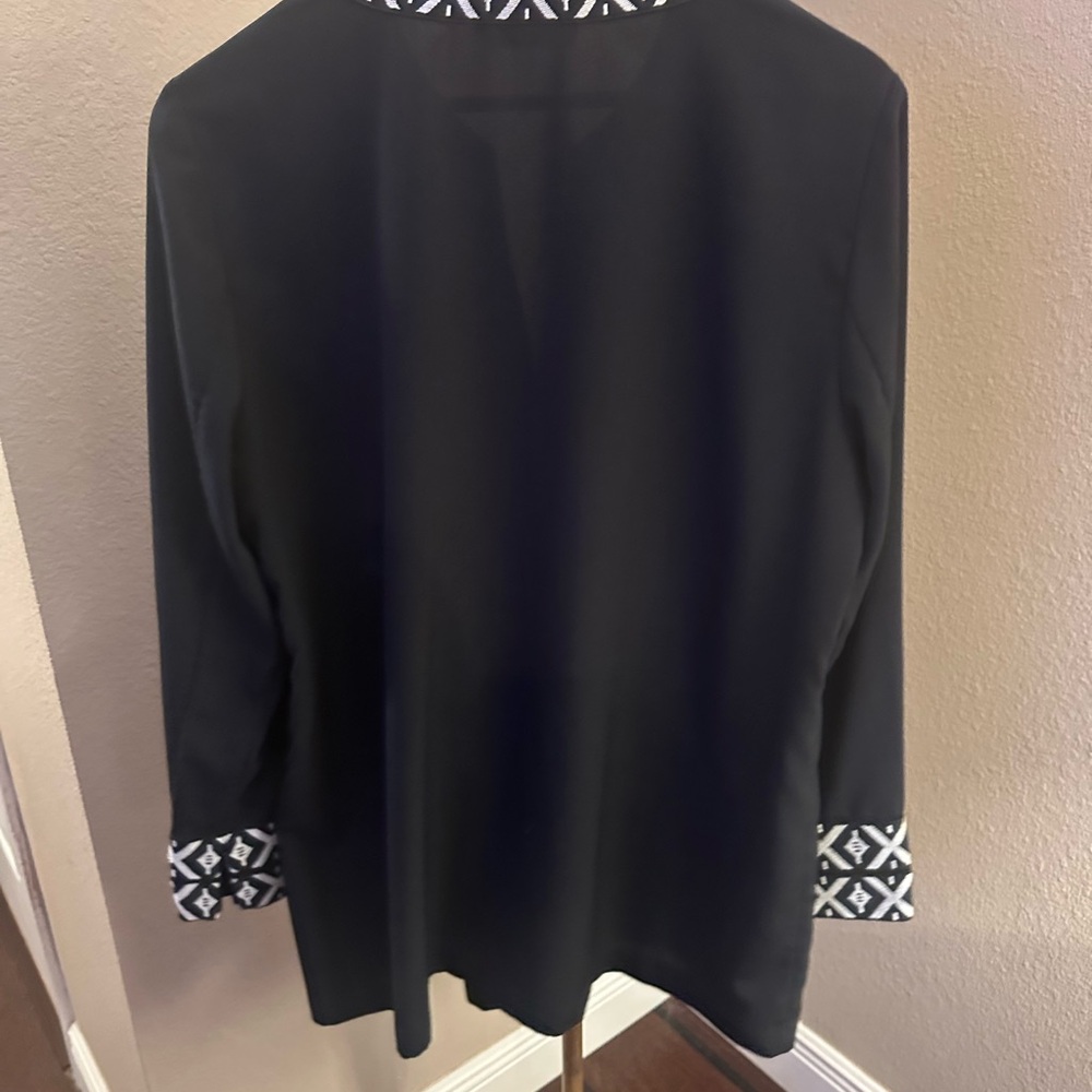 Tory Burch Navy V-Neck Embroidered Tunic - Size 16 - Picture 4 of 7